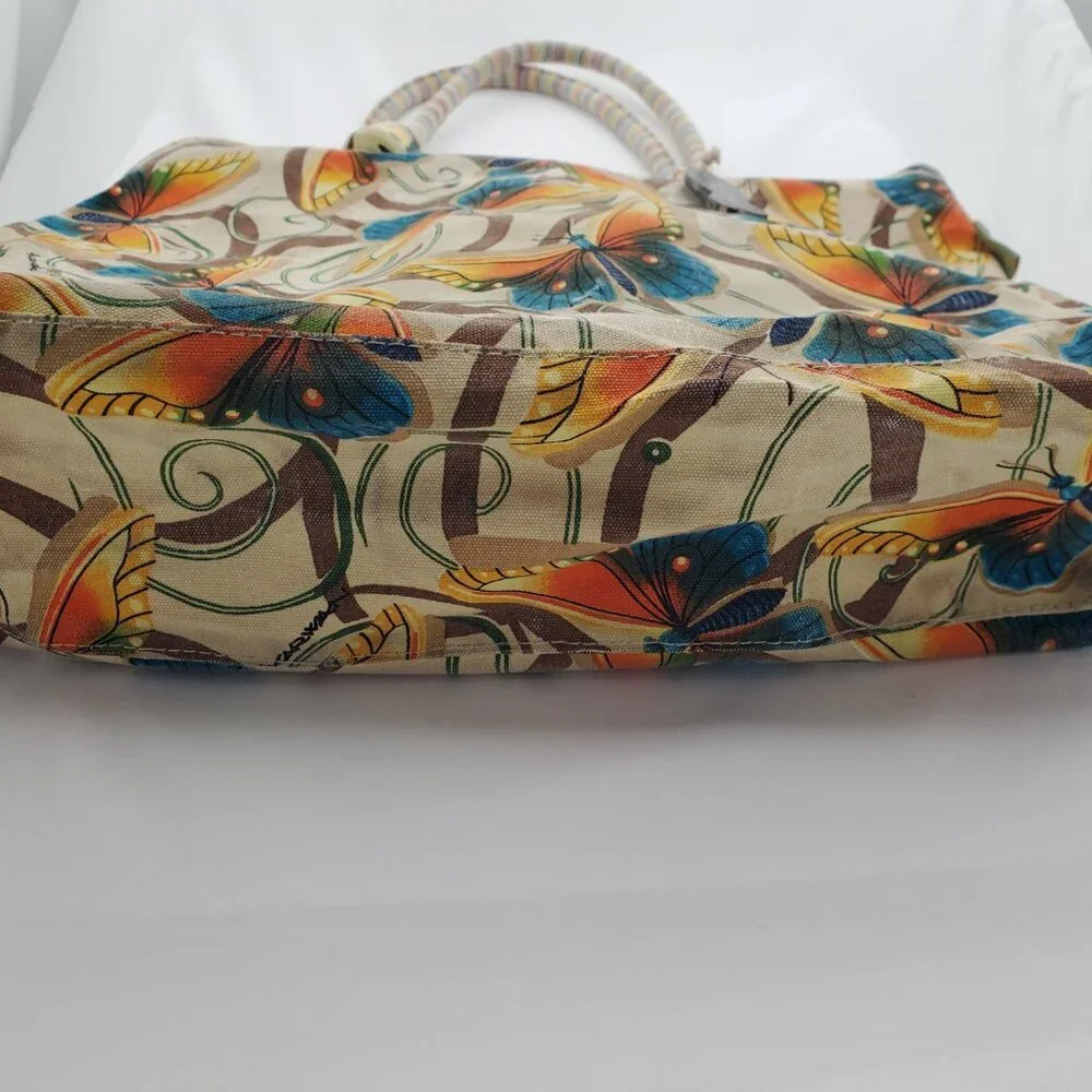 Vintage Karwan Hawaiian Butterfly Canvas beach Tote - XL - Picture 7 of 11